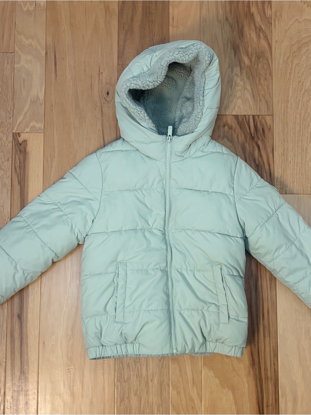 abercrombie kids Light Mint Hooded Puffer Jacket